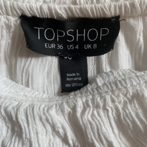 TOPSHOP Ruffle Cold Shoulder Tank (White) - Picture 2 of 5